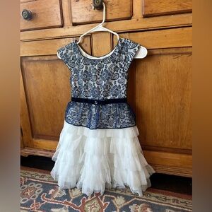 Elegant Blue and White Lace Dress party holiday